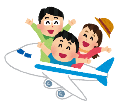 海外旅行をする家族